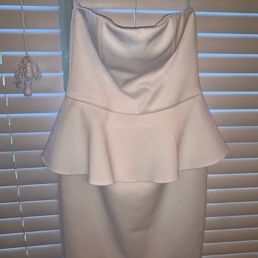 White Peplum mini dress